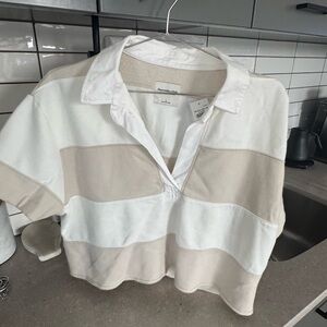 Abercrombie & Fitch White Polo Shirt